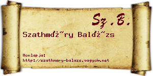 Szathmáry Balázs névjegykártya