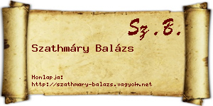 Szathmáry Balázs névjegykártya